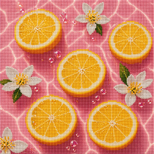 Pink Lemon Glow- Diamond Art Kit (40x40cm, Round Drill)