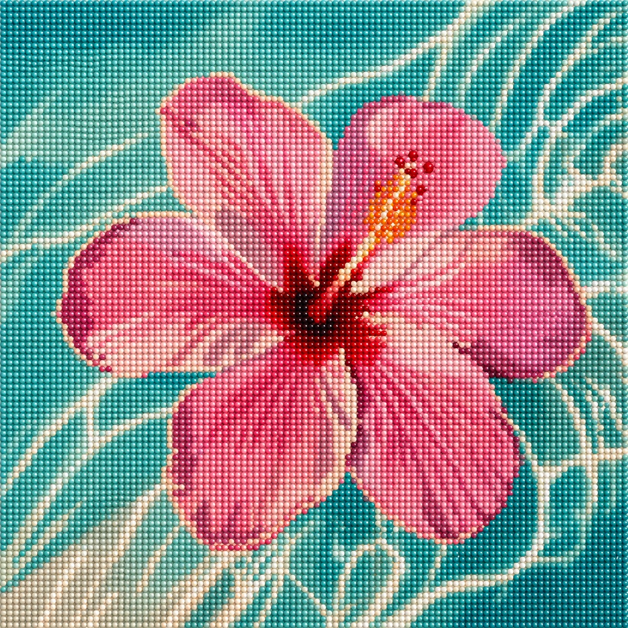 Saltwater Hibiscus- Diamond Art Kit (40x40cm, Round Drill)