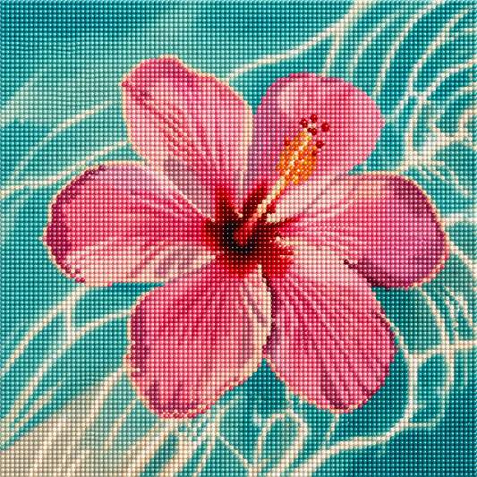 Saltwater Hibiscus- Diamond Art Kit (40x40cm, Round Drill)