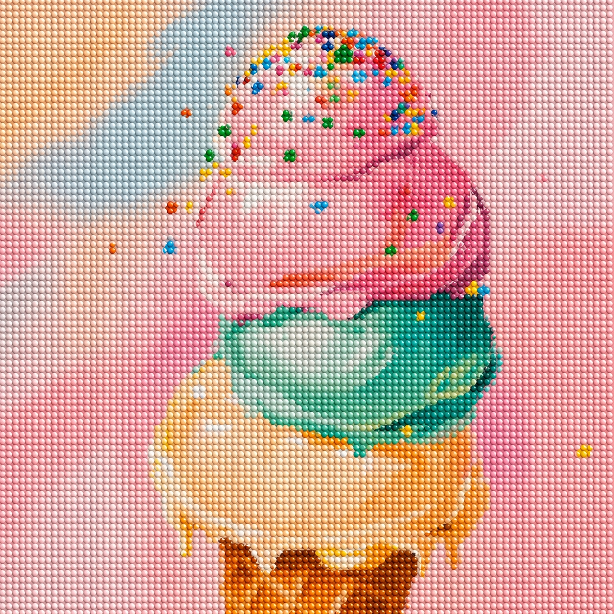 Sweet Summer Scoops- Diamond Art Kit (40x40cm, Round Drill)