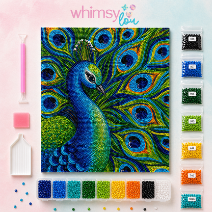 Royal Feather Bloom- Diamond Art Kit (40x50cm, Round Drill)