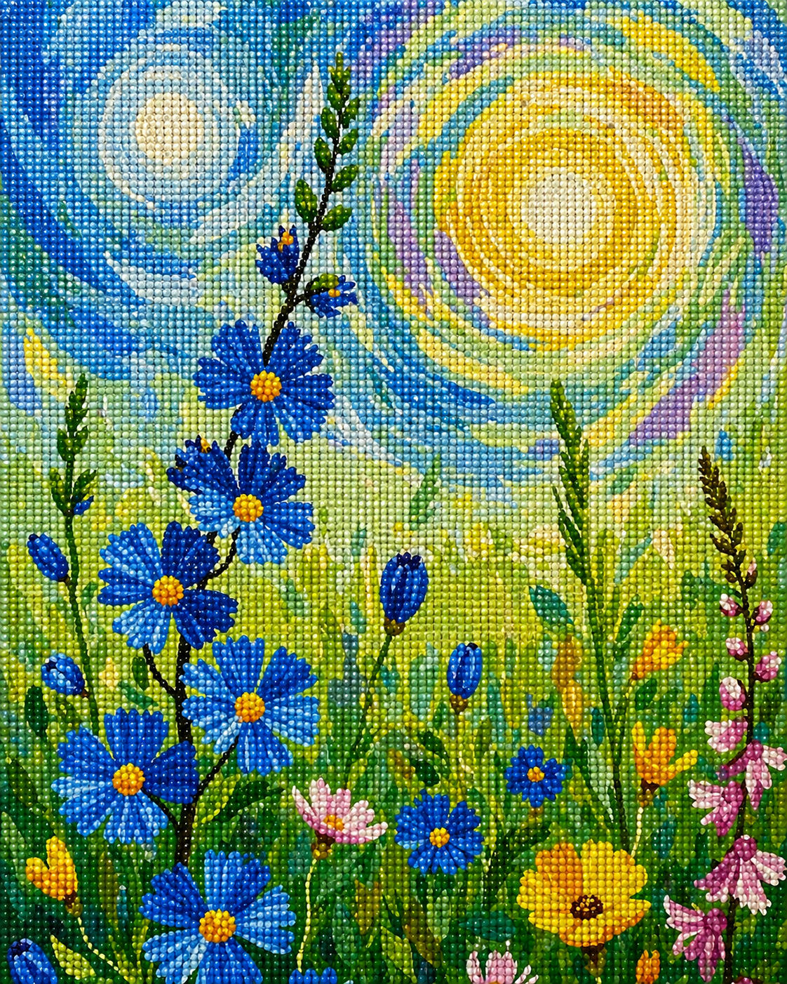 Celestial Meadow- Diamond Art Kit (40x50cm, Round Drill)