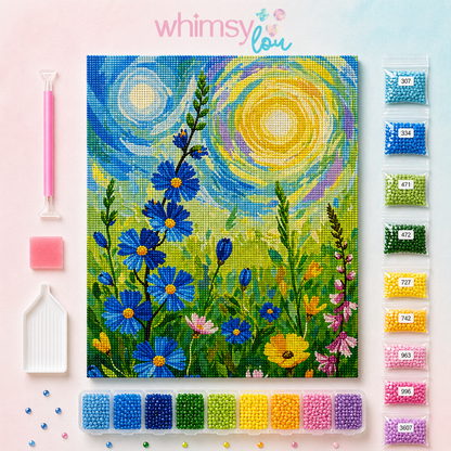 Celestial Meadow- Diamond Art Kit (40x50cm, Round Drill)