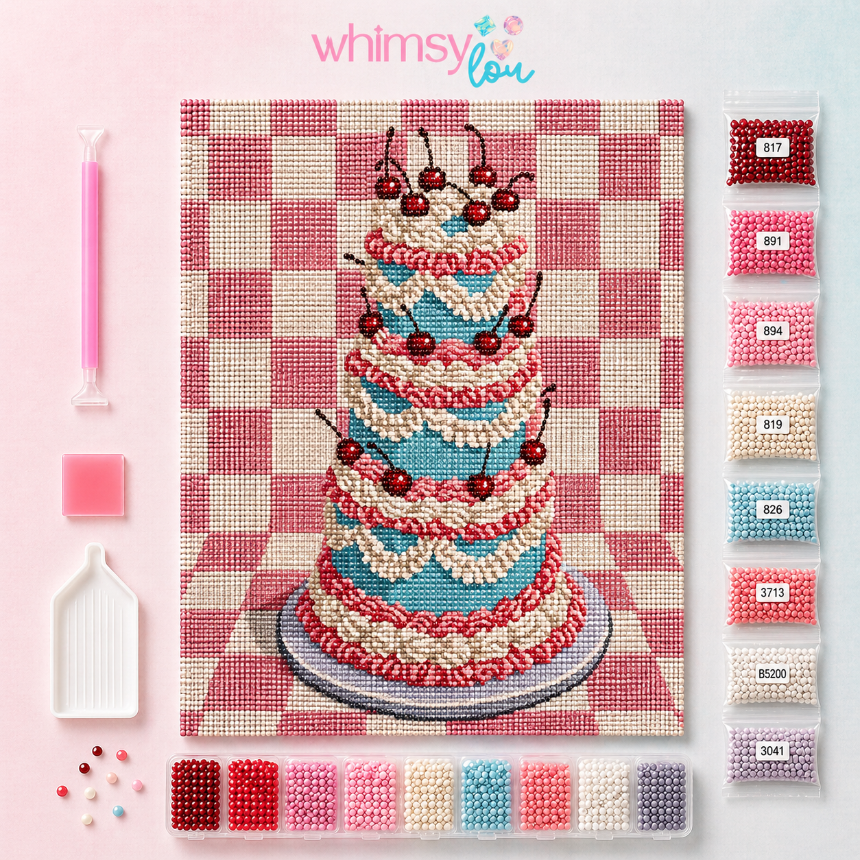 Cherry Sweet Celebration- Diamond Art Kit (40x50cm, Square Drill)