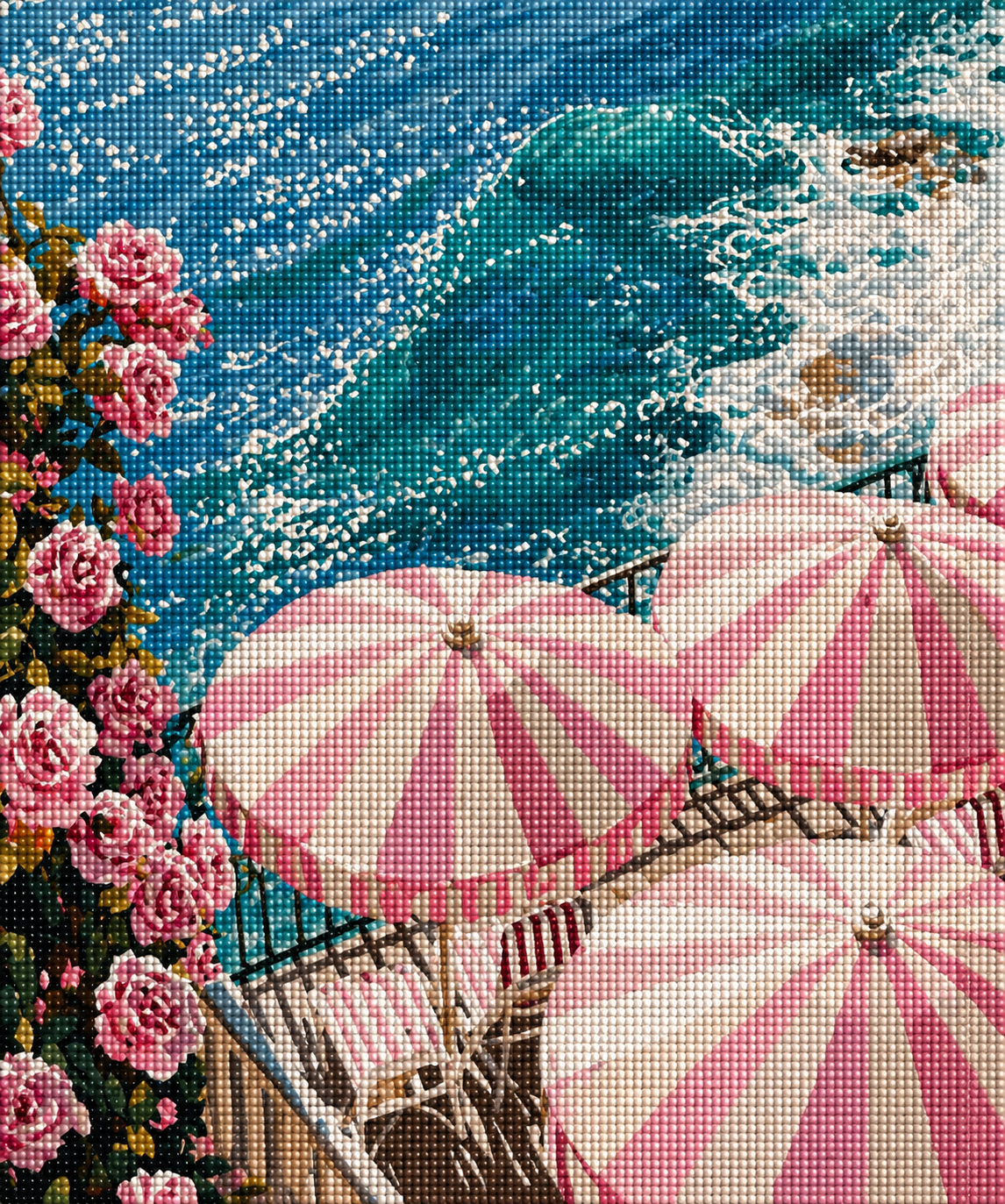Pink Parasol Paradise- Diamond Art Kit (50x60cm, Square Drill)