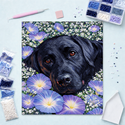 Koda in Bloom - Diamond Art Kit (40x50cm, Square Drill)