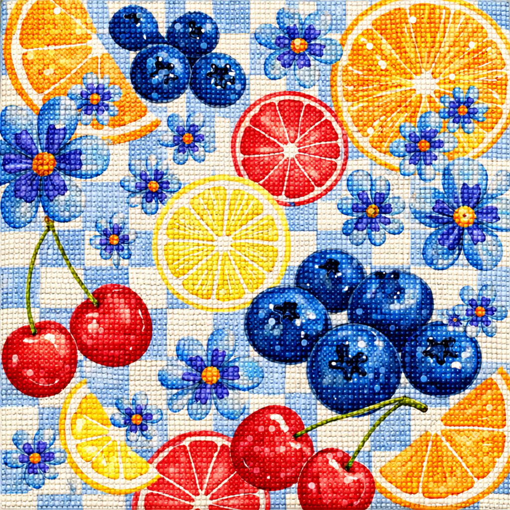 Coastal Citrus Crush - Diamond Art Kit (40x40cm, Square Drill)