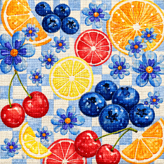 Coastal Citrus Crush - Diamond Art Kit (40x40cm, Round Drill)