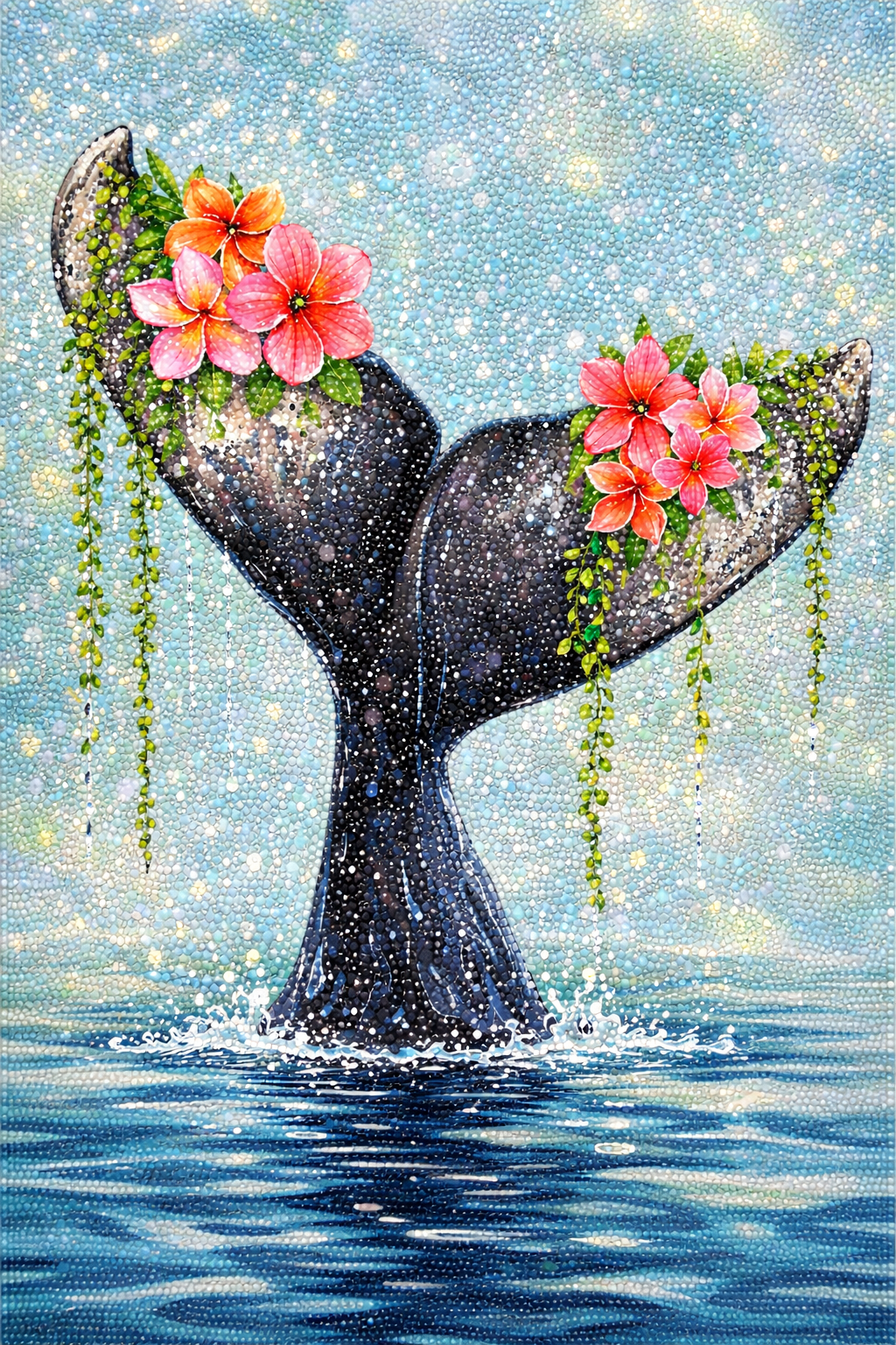 Saltwater Blossoms- Diamond Art Kit (50x70cm, Round Drill)