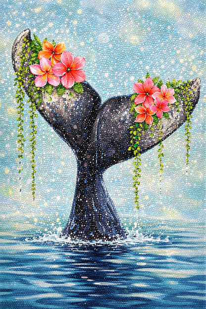 Saltwater Blossoms- Diamond Art Kit (50x70cm, Round Drill)