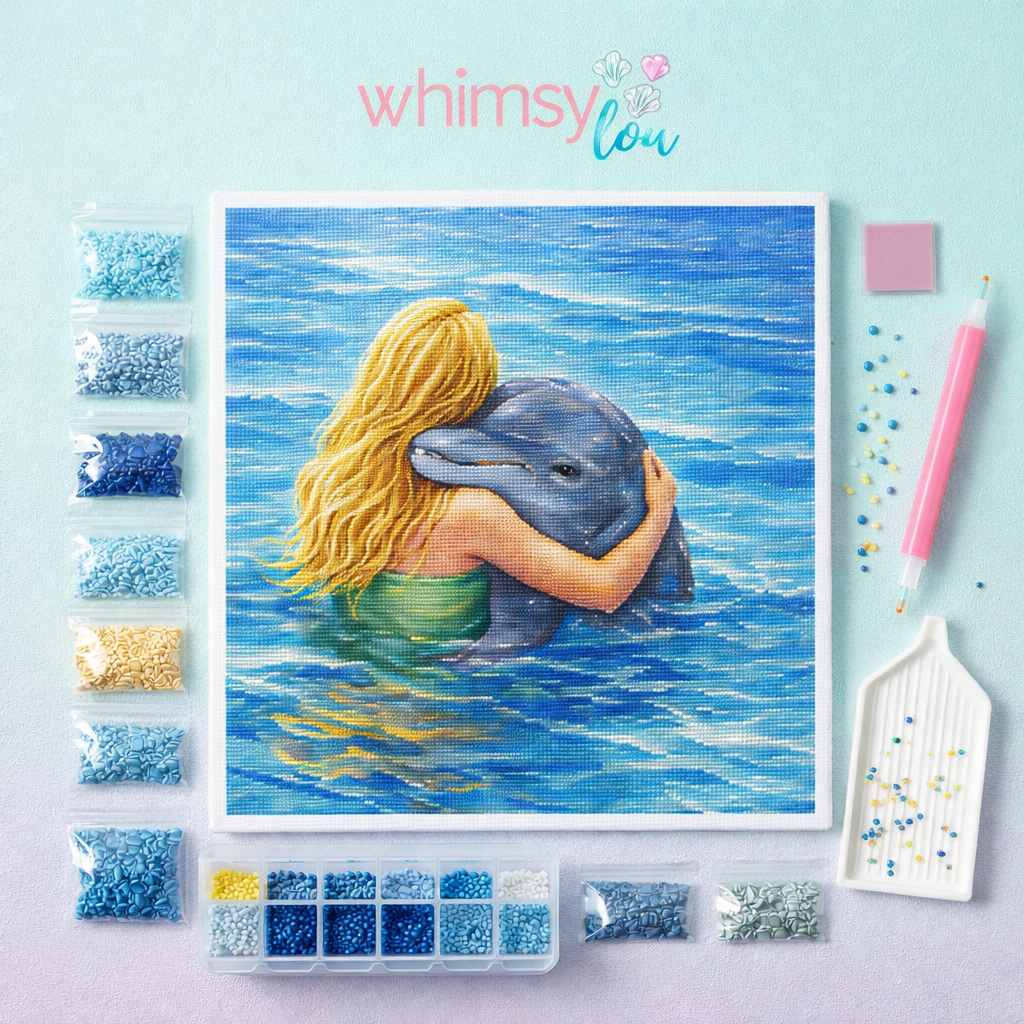 She Finds Me Here – Diamond Art Kit (40x40cm, Square Drill)