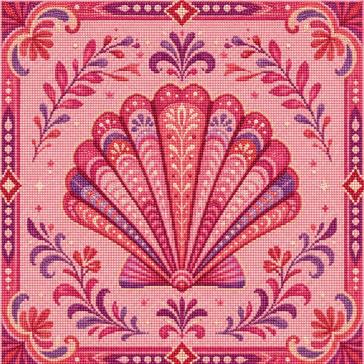 Seashell Tapestry- Diamond Art Kit (50x50cm, Round Drill)