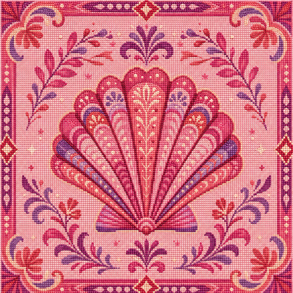 Seashell Tapestry- Diamond Art Kit (50x50cm, Round Drill)