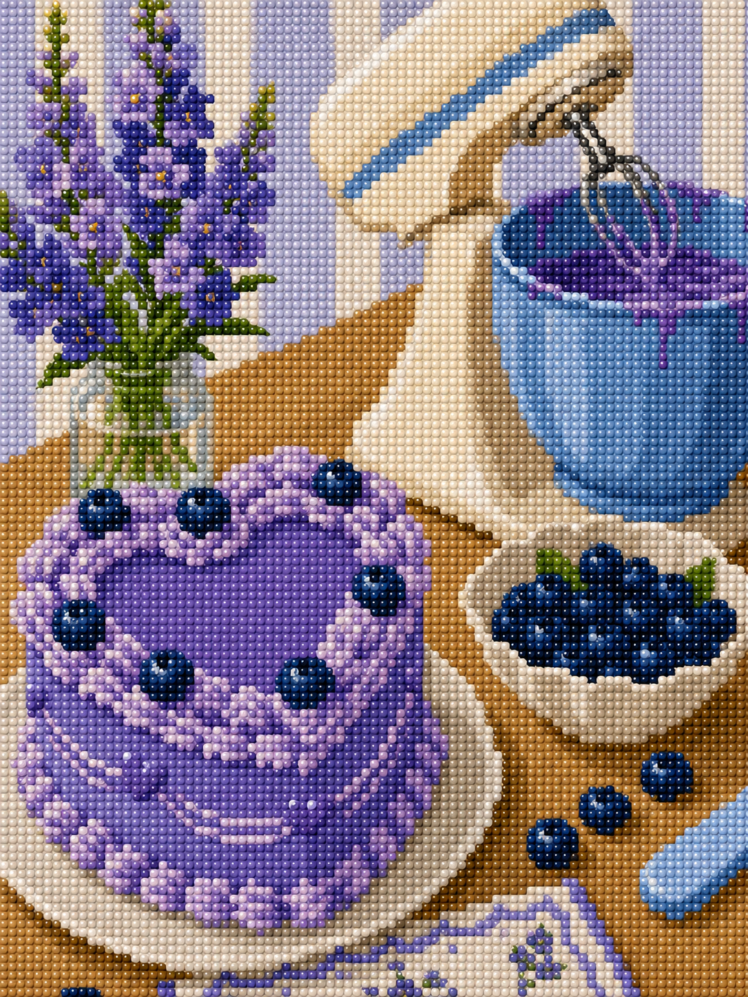 Blueberry Buttercream- Diamond Art Kit (45x60cm, Square Drill)