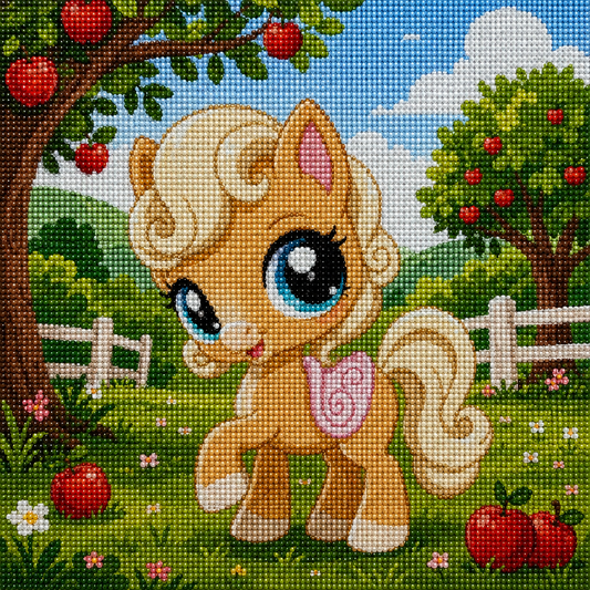 Orchard Pony Pal- Diamond Art Kit (40x40cm, Round Drill)