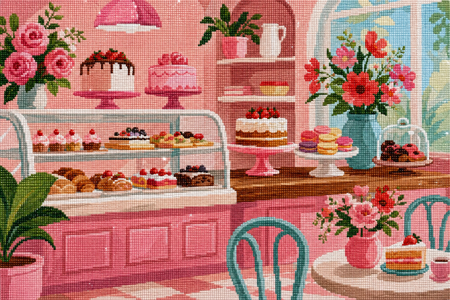 Bakes & Blooms- Diamond Art Kit (60x40cm, Square Drill)