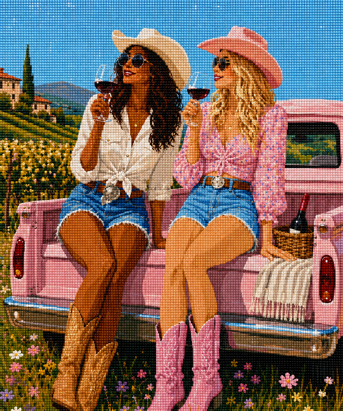 Cowgirls in Tuscany– Diamond Art Kit (50x60cm, Square Drill)