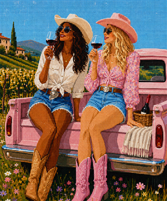 Cowgirls in Tuscany– Diamond Art Kit (50x60cm, Square Drill)