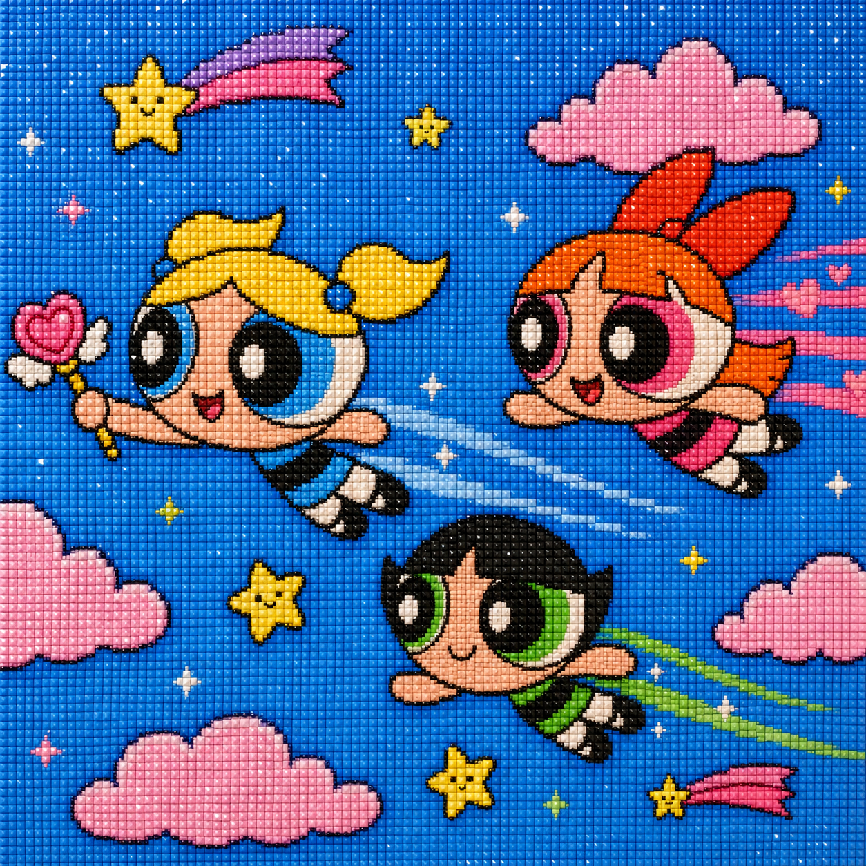 Sugar, Sparkle & Sky- Diamond Art Kit (40x40cm, Square Drill)