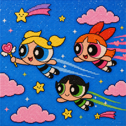 Sugar, Sparkle & Sky- Diamond Art Kit (40x40cm, Square Drill)