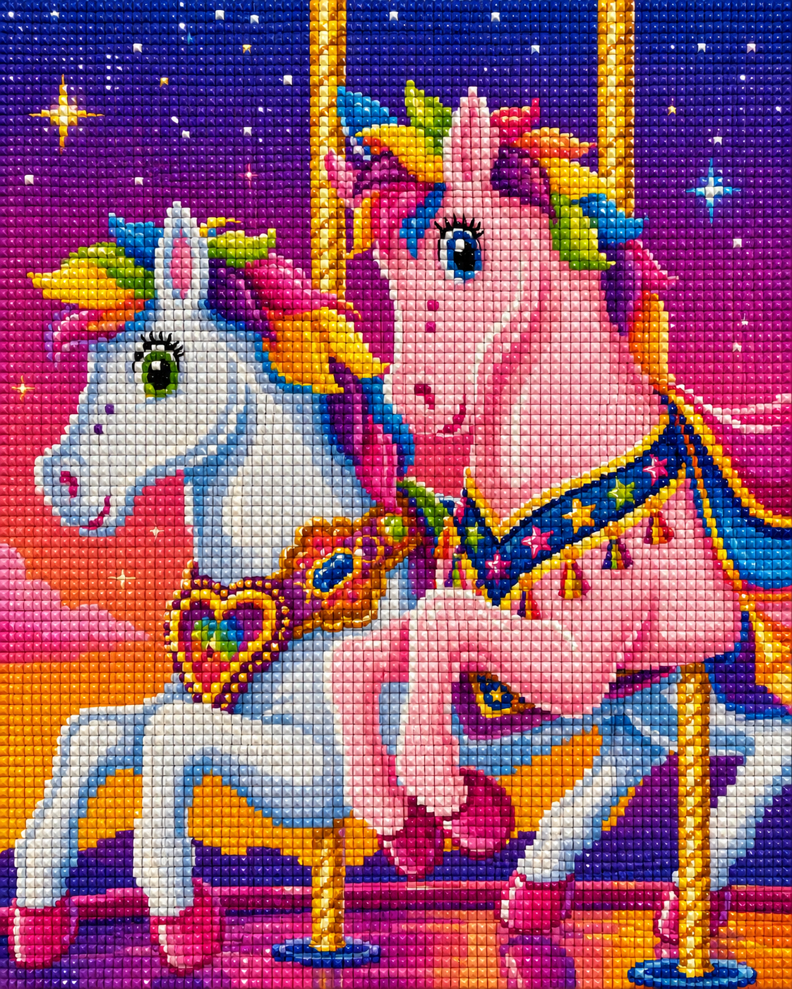 Unicorn Carnival- Diamond Art Kit (40x50cm, Square Drill)