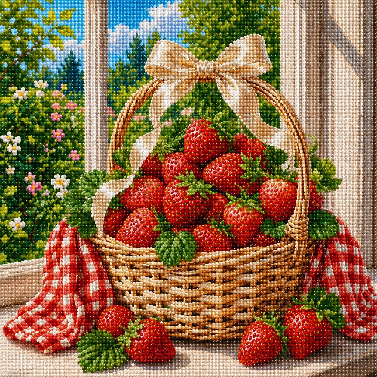 Berry Basket Bliss- Diamond Art Kit (40x40cm, Round Drill)