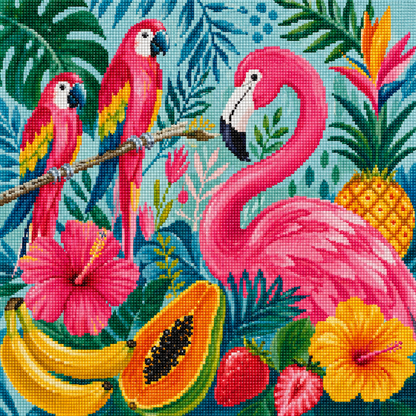 Papaya Palms- Diamond Art Kit (50x50cm, Square Drill)