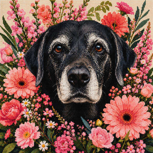 Sweet Gray Muzzle- Diamond Art Kit (50x50cm, Round Drill)