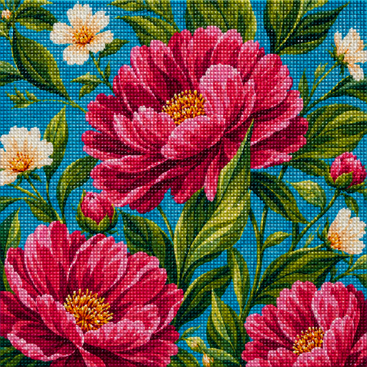 Fuchsia Flower Field- Diamond Art Kit (40x40cm, Square Drill)