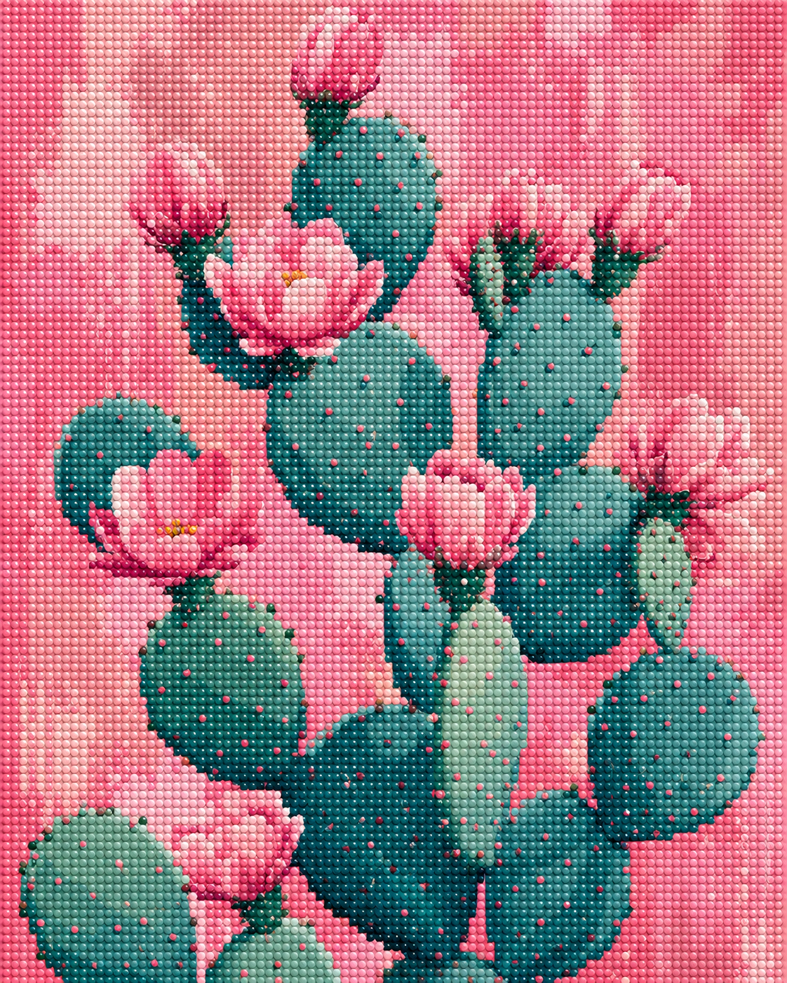 Prickly in Pink - Diamond Art Kit (40x50cm, Round Drill)