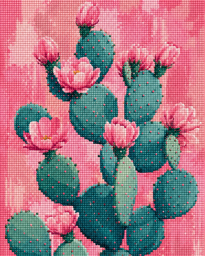 Prickly in Pink - Diamond Art Kit (40x50cm, Round Drill)