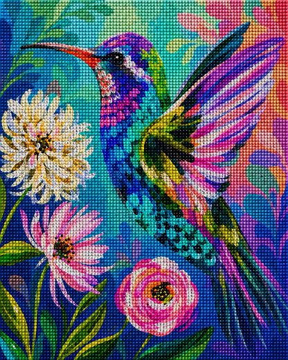 Tropical Hummingbird- Diamond Art Kit (40x50cm, Round Drill)