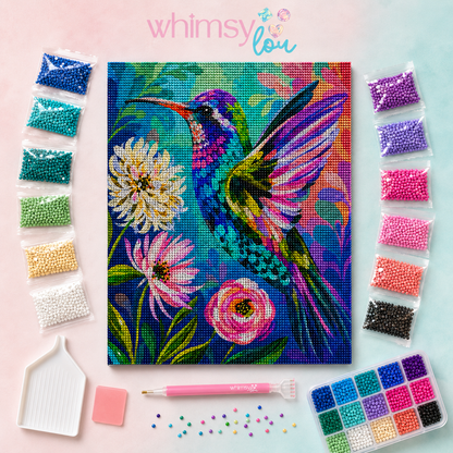 Tropical Hummingbird- Diamond Art Kit (40x50cm, Round Drill)