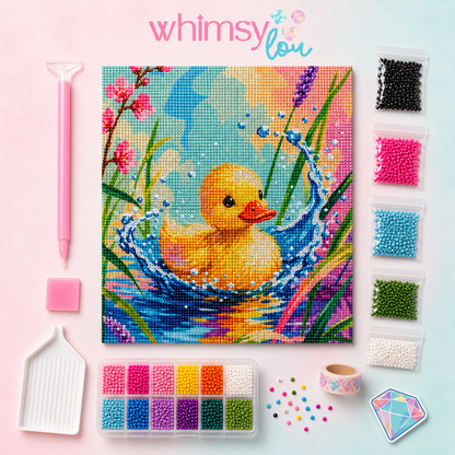 Pondside Duckling - Diamond Art Kit (40x50cm, Round Drill)