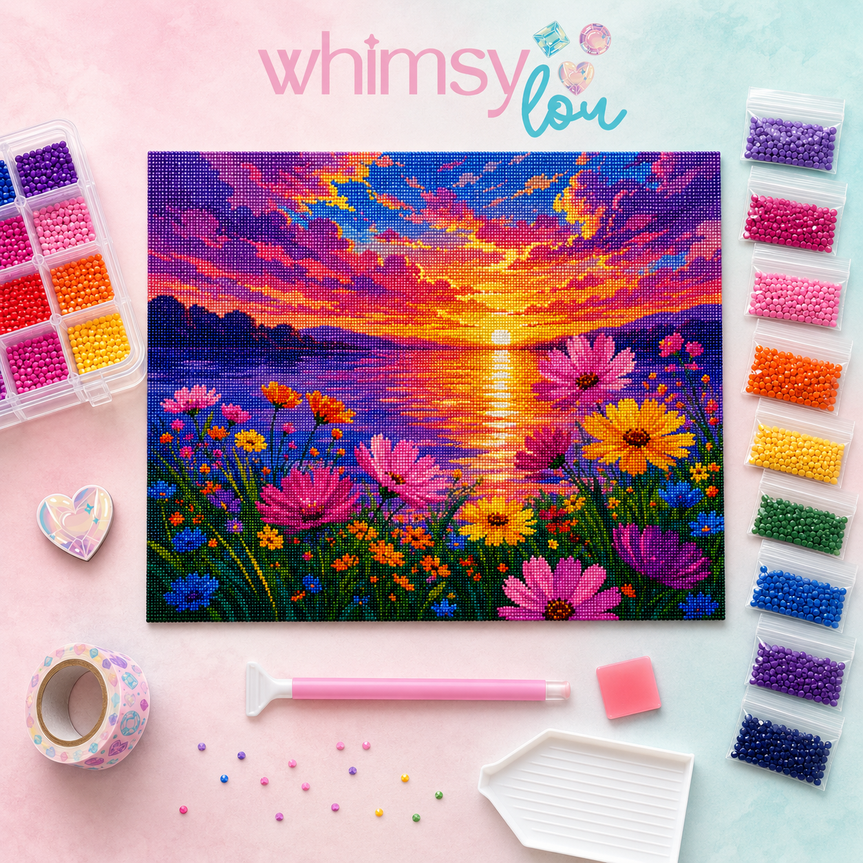 Sunset Cove- Diamond Art Kit (50x40cm, Square Drill)