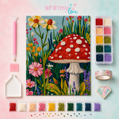 Whimsy Mushroom- Diamond Art Kit (40x50cm, Square Drill)