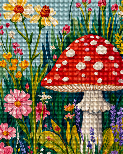 Whimsy Mushroom- Diamond Art Kit (40x50cm, Square Drill)