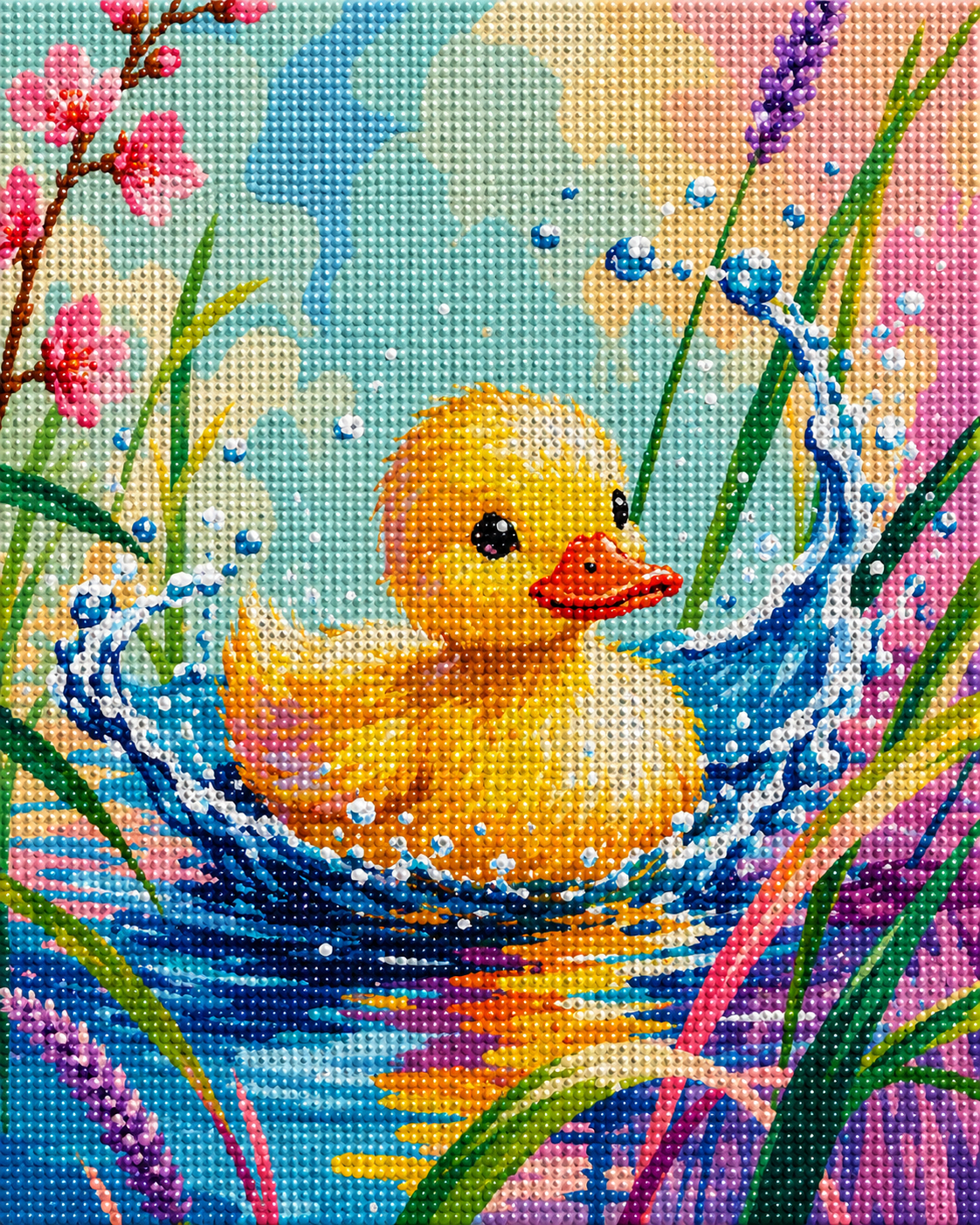 Pondside Duckling - Diamond Art Kit (40x50cm, Round Drill)