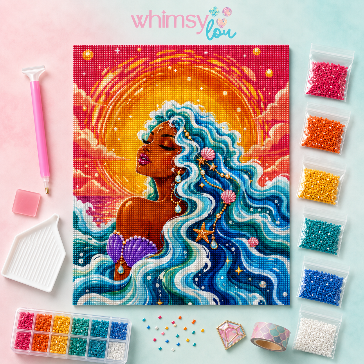 Tidewater Goddess- Diamond Art Kit (50x70cm, Square Drill)