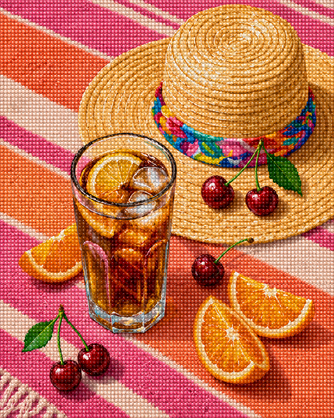 Sip of Summer- Diamond Art Kit (40x50cm, Round Drill)