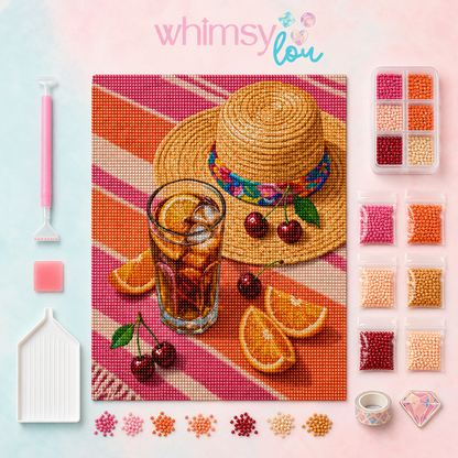 Sip of Summer- Diamond Art Kit (40x50cm, Round Drill)