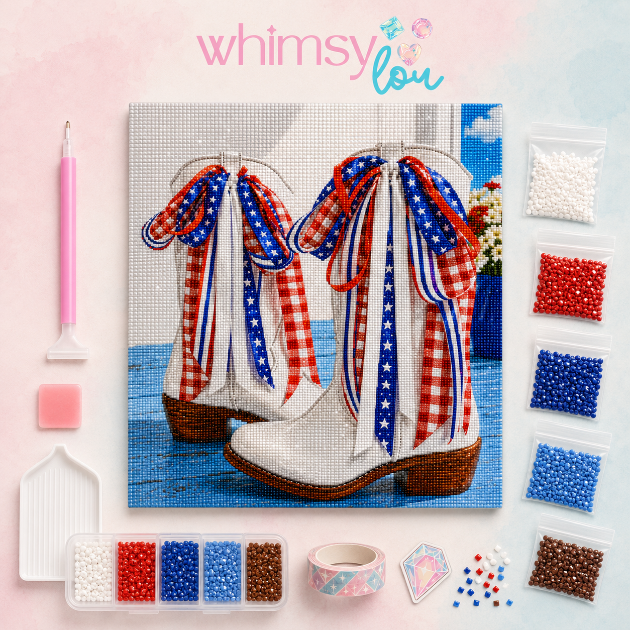 Liberty Belle Boots- Diamond Art Kit (40x50cm, Square Drill)