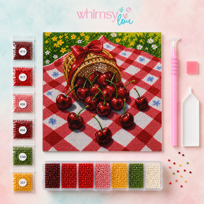 Heartland Cherries- Diamond Art Kit (40x40cm, Round Drill)