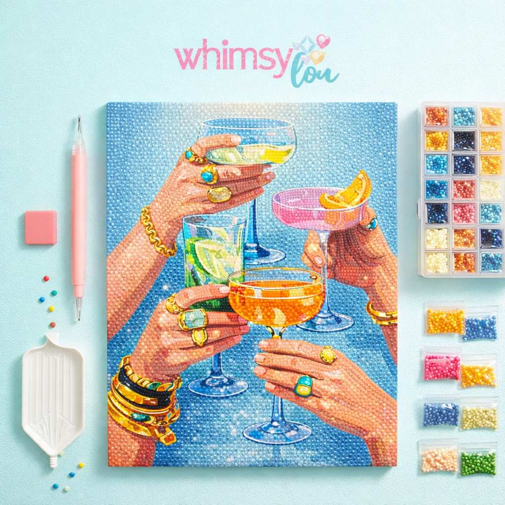 Girls Night Glow- Diamond Art Kit (40x60cm, Round Drill)
