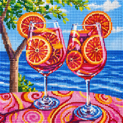 Mediterranean Spritz- Diamond Art Kit (40x40cm, Round Drill)