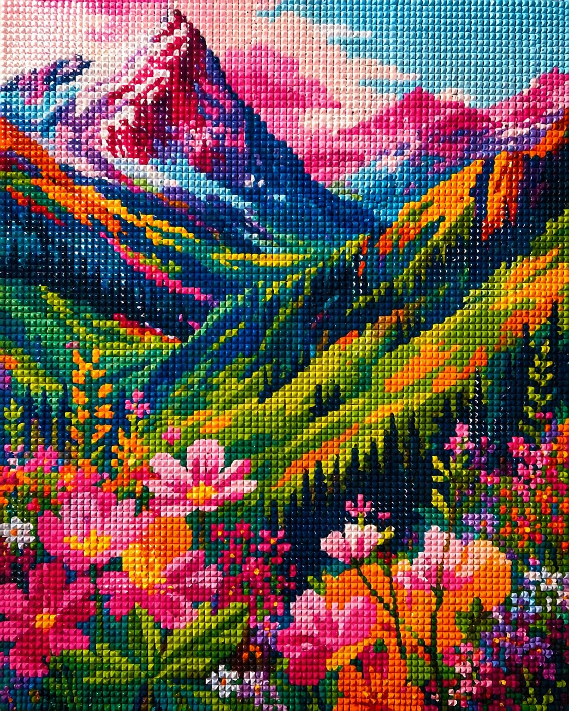 Wildflower Valley- Diamond Art Kit (40x50cm, Square Drill)
