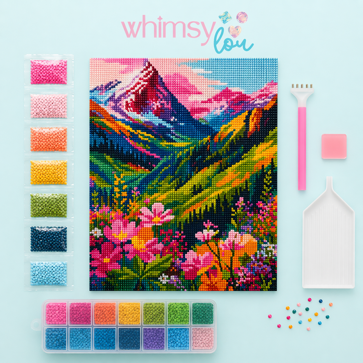 Wildflower Valley- Diamond Art Kit (40x50cm, Square Drill)