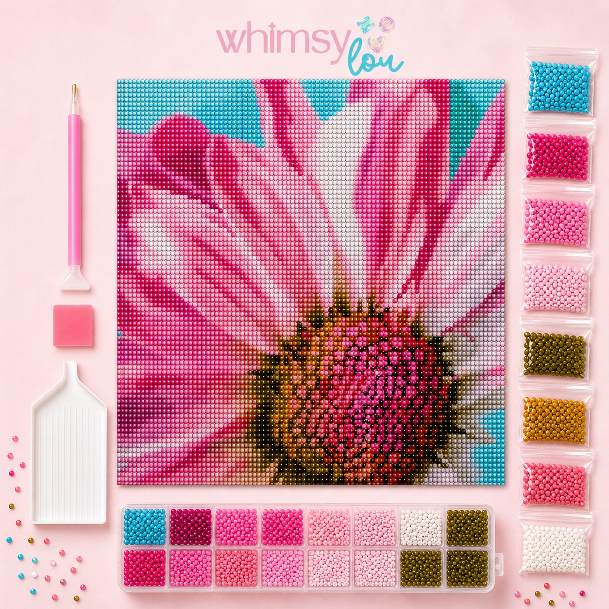 Pretty in Petals- Diamond Art Kit (40x40cm, Round Drill)