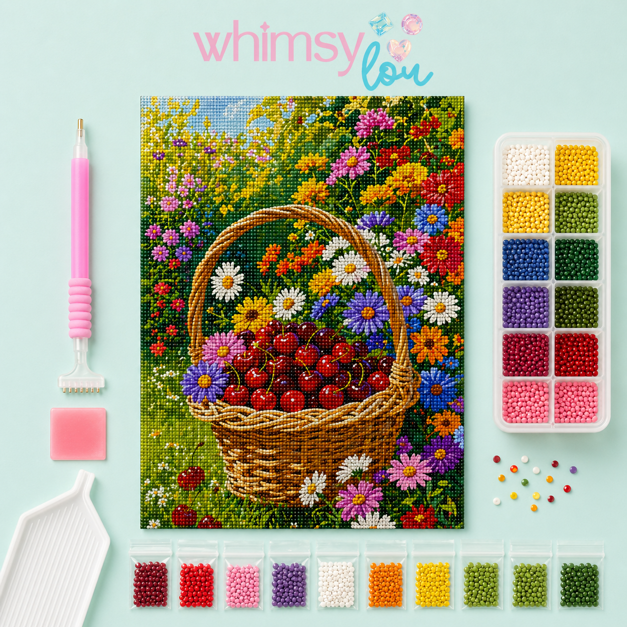 Cherry Picking Day- Diamond Art Kit (50x70cm, Square Drill)