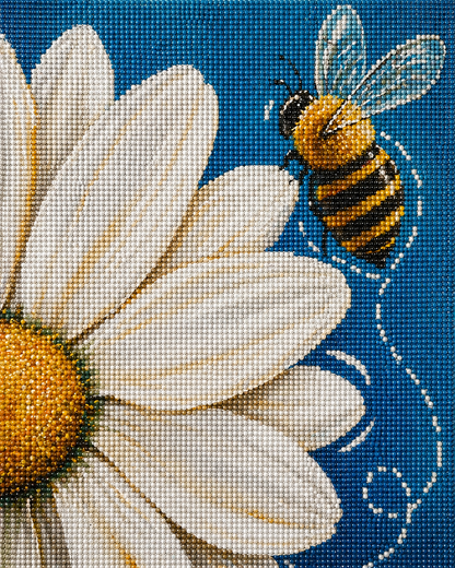 Sunny Daisy Bee- Diamond Art Kit (40x50cm, Round Drill)
